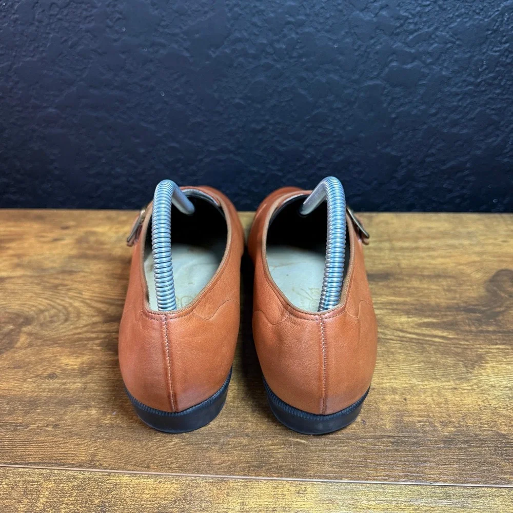 Johansen Vintage Monk Strap Tan Leather Loafers Womens Size 9.5 Made in USA